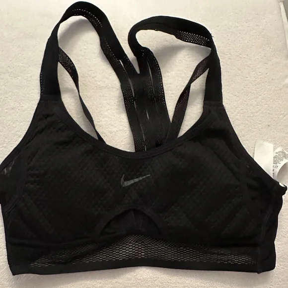 Nike Black Racerback Sports Bra with Breathable Fabric - Picture 5 of 9